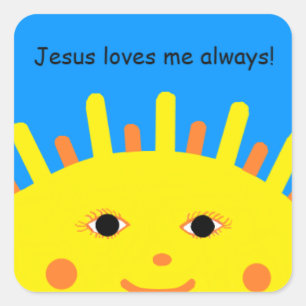 Jesus Lieben Ich klemme immer Quadratischer Aufkleber