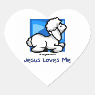 Jesus-Lieben ich Lamm Herz-Aufkleber