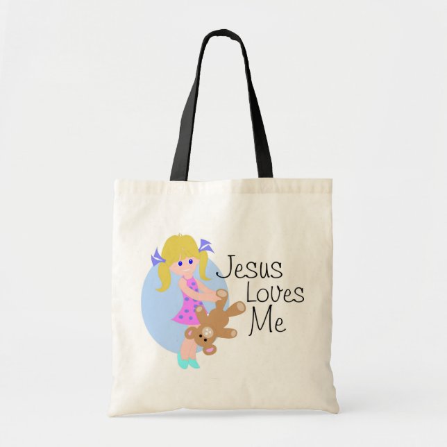 Jesus-Lieben ich Mädchen mit Bären Tragetasche (Vorne)