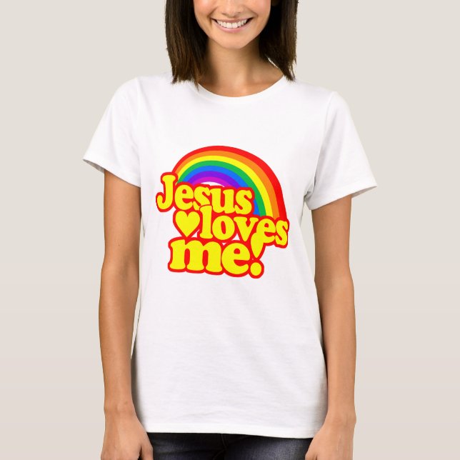 Jesus-Lieben ich (mit Regenbogen) T-Shirt (Vorderseite)