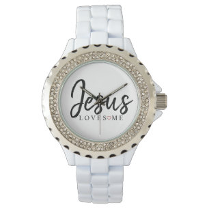 Jesus-Lieben ich mit rotem Herzen   Armbanduhr