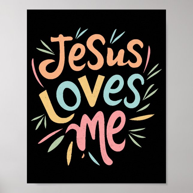 Jesus Lieben Ich - Vintages Design Poster (Vorne)