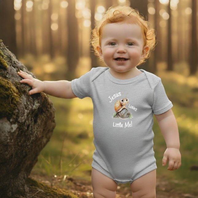 Jesus Lieben Little Me Niedlich Big Eyes Snail Boy Baby Strampler (Von Creator hochgeladen)