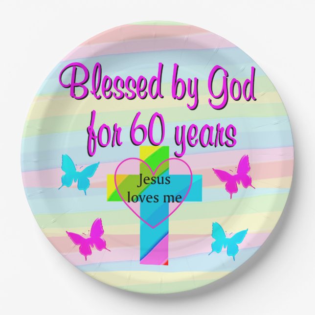 JESUS LIEBEN ME 60. BIRTHDAY PAPER TELLER (Vorderseite)