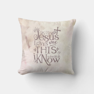 JESUS LIEBEN ME Christlich Rosa Abstrakte Farbe Kissen