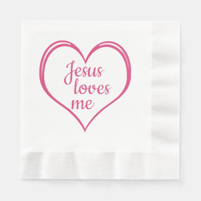 JESUS LIEBEN ME im Herzen Serviette (Vorderseite)