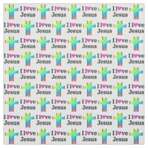 JESUS LIEBEN ME UND I LIEBE JESUS FABRIC STOFF