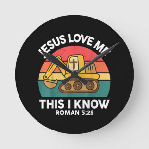 Jesus Lieben mir Dies ich kenne Ausgrabungsgraben Runde Wanduhr