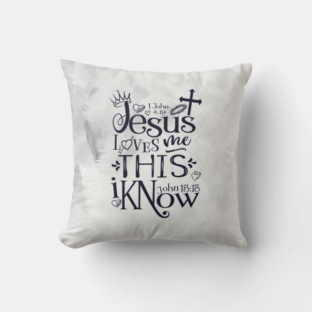 JESUS LIEBEN MIR DIESE WEISE ich Typografie Art Kissen (Vorderseite)