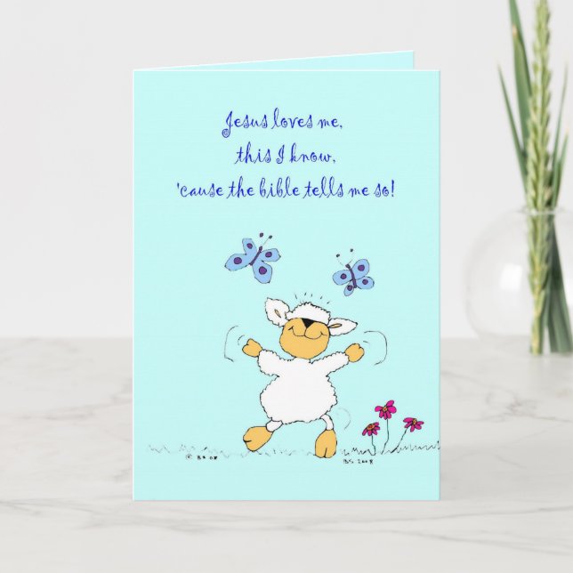Jesus Lieben mir, Schaf, Grußkarte Karte (Vorderseite)