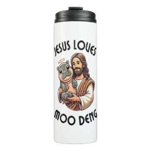 Jesus Lieben Moo Deng T - Shirt_3 Thermosbecher