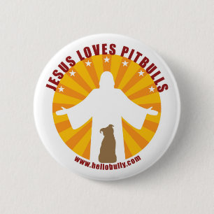 Jesus-Lieben Pitbulls Button