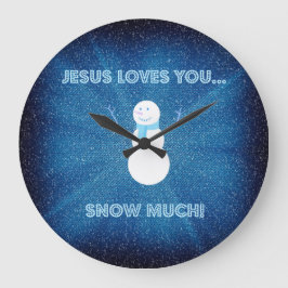 Jesus-Lieben schneien Sie viel! Christliches Große Wanduhr