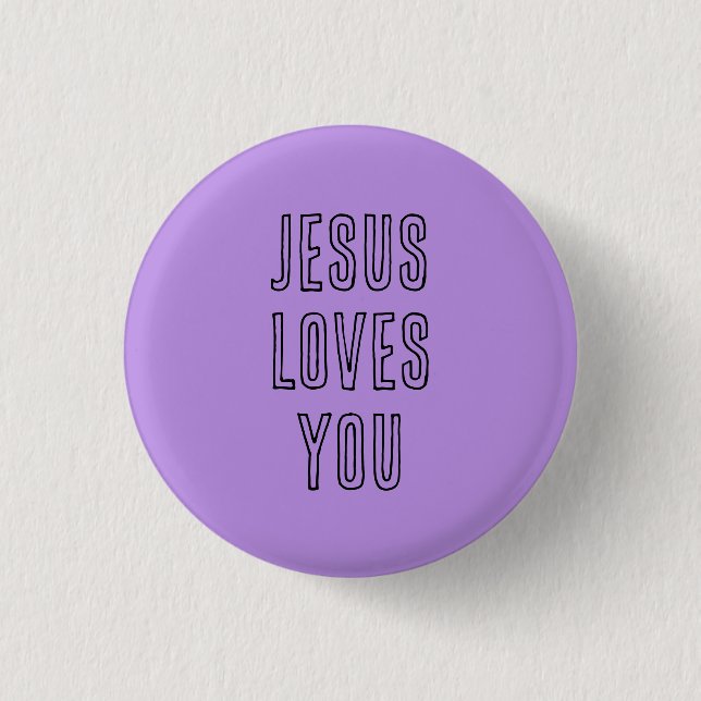 Jesus-Lieben Sie anpassen Lila und schwarze Christ Button (Vorderseite)