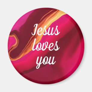 Jesus-Lieben Sie anpassen Zitat Modernes Rotes Ros Magnet