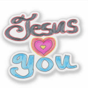 Jesus Lieben Sie Christlich Zitat rosa Herz Aufkleber