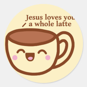 Jesus-Lieben Sie ein ganzer Latte Aufkleber