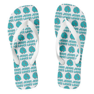 Jesus Lieben Sie glauben basierte Quote All-over U Flip Flops
