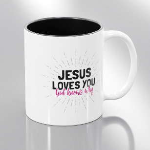 Jesus Lieben Sie - Gott weiß, warum Kaffee-Tasse Zweifarbige Tasse