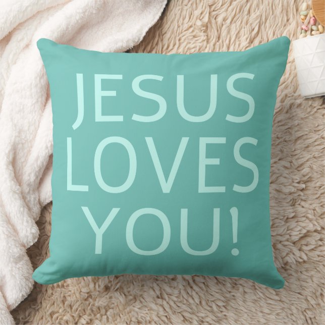 Jesus Lieben Sie | Grünes Wasser und aquamarines L Kissen (Decke)