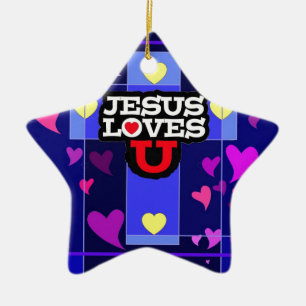 JESUS-LIEBEN SIE KERAMIK ORNAMENT