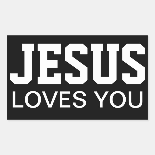 Jesus Lieben Sie Motivierend Typografie Rechteckiger Aufkleber (Vorderseite)