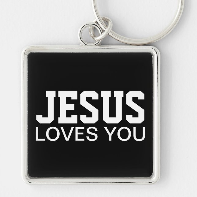 Jesus-Lieben Sie motivierend Typografie Schlüsselanhänger (Vorne)