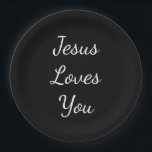 Jesus Lieben Sie Pappteller<br><div class="desc">Lass Jesus segne dieses Party und alle hier. Behalt sie sicher.</div>