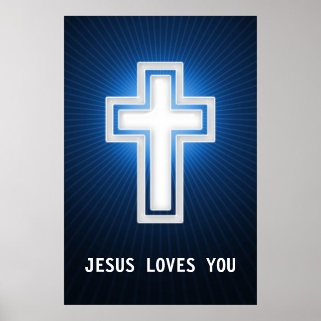Jesus Lieben Sie | Religiöses Kreuz Poster (Vorne)