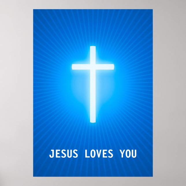 Jesus Lieben Sie | Religiöses Kreuz Poster (Vorne)