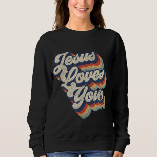 Jesus Lieben Sie Retro Vintag Style Grafik Design Sweatshirt