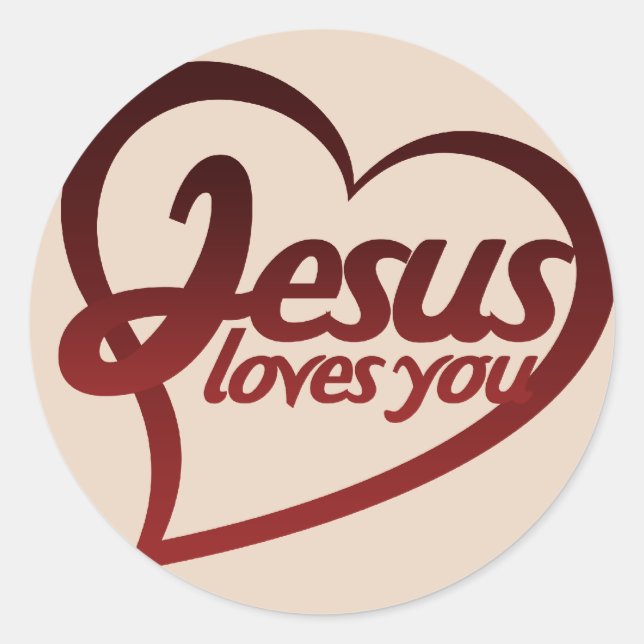Jesus Lieben Sie Runder Aufkleber (Vorderseite)
