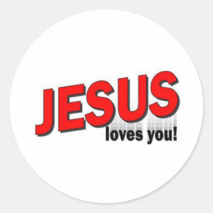 Jesus-Lieben Sie Runder Aufkleber