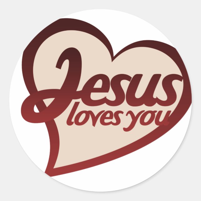 Jesus Lieben Sie Runder Aufkleber (Vorderseite)