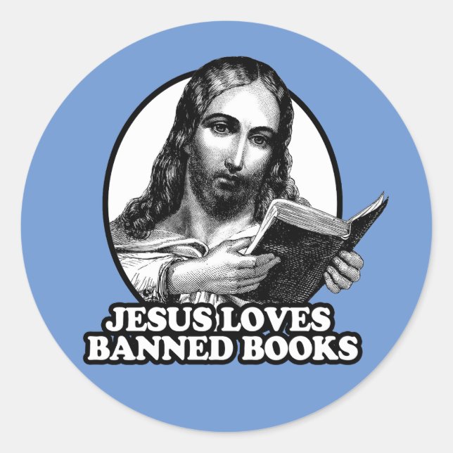 Jesus-Lieben verboten Bücher Runder Aufkleber (Vorderseite)