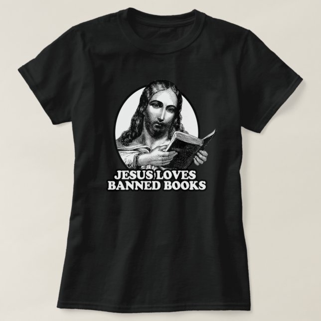 Jesus-Lieben verboten Bücher T-Shirt (Design vorne)