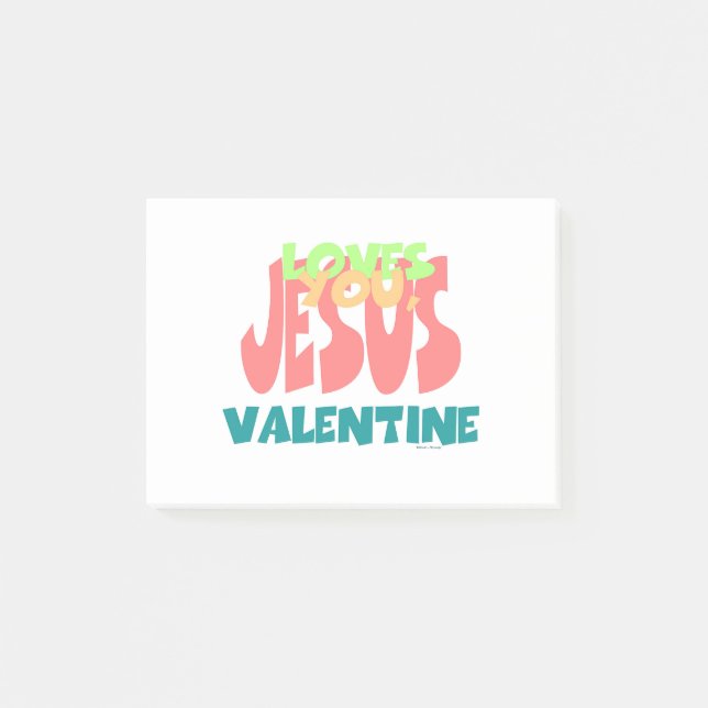 JESUS LIEBEN YOU, VALENTINE POST-IT KLEBEZETTEL (Vorderseite)