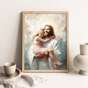 Jesus Liebende Umarmung, Christliche Malerei, Jesu Poster