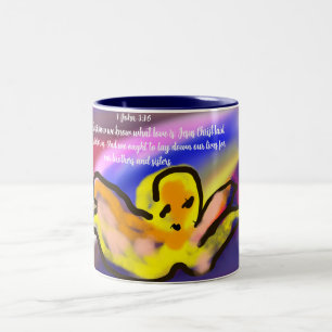 Jesus liebt andere zweifarbige tasse