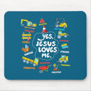 Jesus liebt christliche Jungen Kleinkind Konstrukt Mousepad