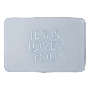 Jesus liebt christliches Typografie-Design Badematte