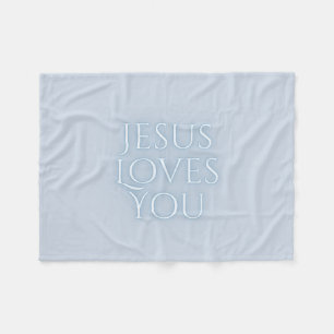 Jesus liebt christliches Typografie-Design  Fleecedecke