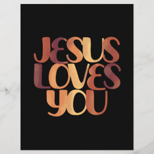 Jesus liebt christliches Typografie-Design Flyer