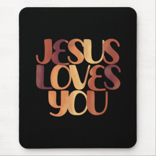 Jesus liebt christliches Typografie-Design Mousepad
