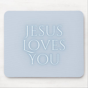 Jesus liebt christliches Typografie-Design  Mousepad
