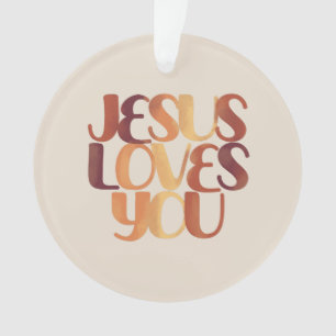 Jesus liebt christliches Typografie-Design Ornament