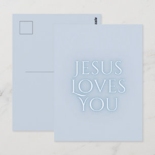 Jesus liebt christliches Typografie-Design  Postkarte