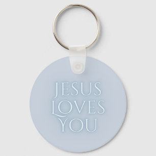 Jesus liebt christliches Typografie-Design Schlüsselanhänger