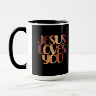 Jesus liebt christliches Typografie-Design  Tasse