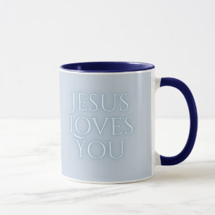 Jesus liebt christliches Typografie-Design  Tasse